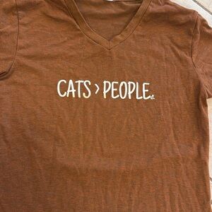 Brown Cat Lover T-Shirt cats over people